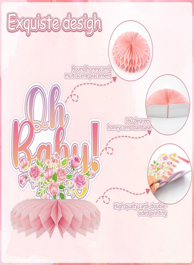 Tarklanda 12Pcs Baby Shower Honeycomb Centerpieces Party Decor for Girls,Pink Rose Gold Floral It's a Girl Gender Reveal 3D Table Centerpieces Decoration for Kids Baby Shower Party Photo Props Supplies - Image 3