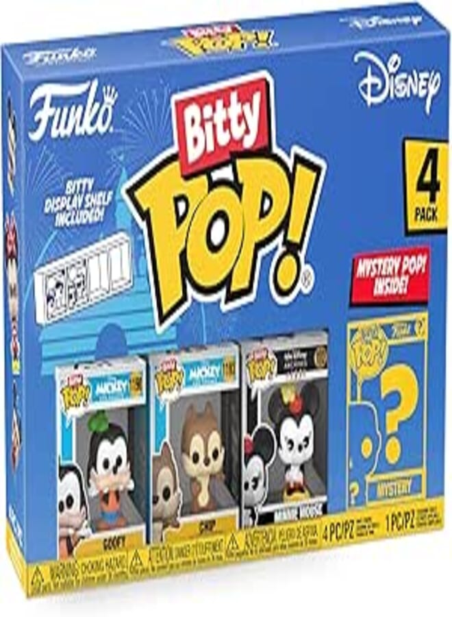 Funko Bitty Pop! Disney Mini Collectible Toys - Goofy, Chip, Minnie Mouse & Mystery Chase Figure (Styles May Vary) 4-Pack