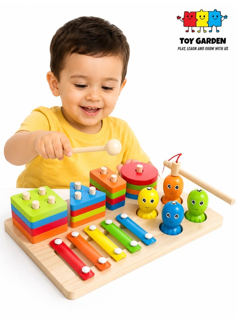 TOY GARDEN Three in one logarithmic board digital operation fruit shape matching toy puzzle - Image 1