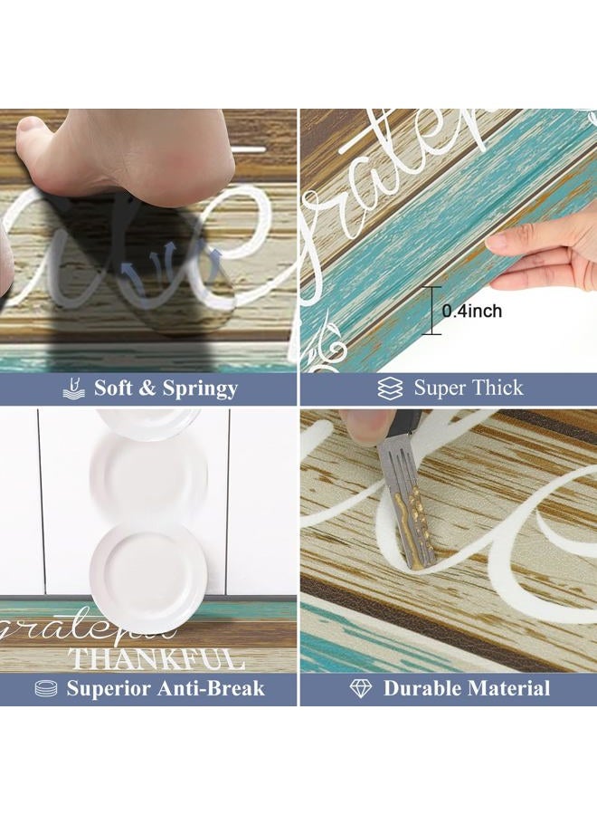HEBE Anti Fatigue Kitchen Mat Set of 2 Non Slip Cushioned Kitchen Mats for Floor Waterproof Farmhouse Kitchen Rugs and Mats Set Comfort Standing Desk Mat Carpet for Sink,Office,Laundry - Image 3