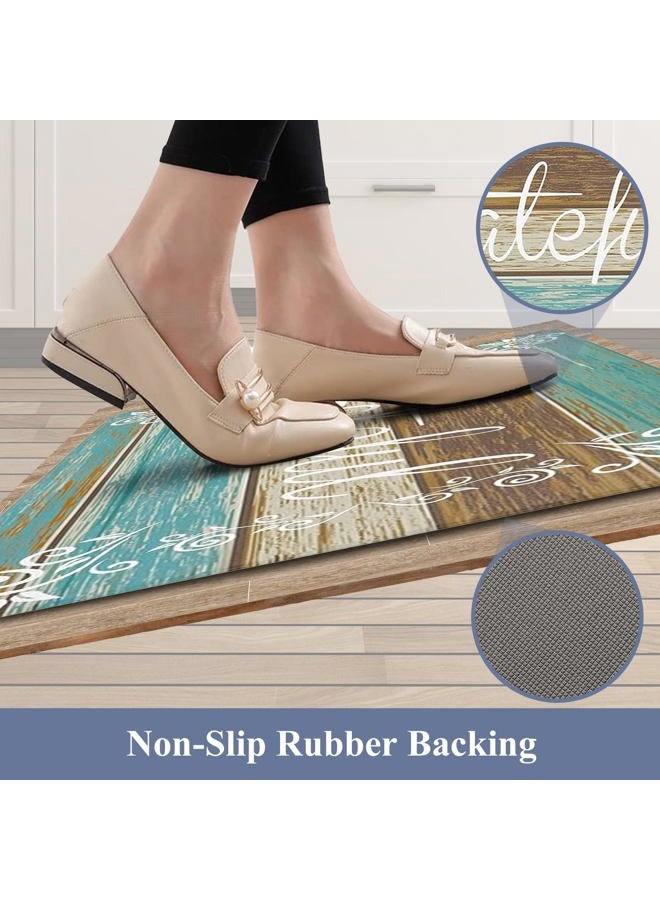HEBE Anti Fatigue Kitchen Mat Set of 2 Non Slip Cushioned Kitchen Mats for Floor Waterproof Farmhouse Kitchen Rugs and Mats Set Comfort Standing Desk Mat Carpet for Sink,Office,Laundry - Image 4