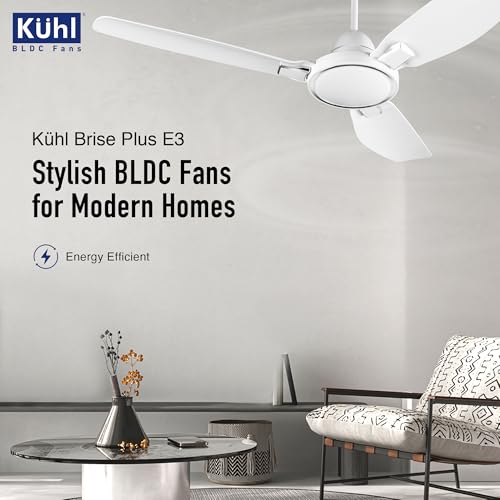 KUHL Brise Star E5 Duo 1320 MM 65% Power Saving BLDC Ceiling Fan | BEE 5 Star Rated & ISI Marked | High Air Flow | Low Noise | 5 Year Warranty on Motor | Remote & Regulator Operated | White - Image 2