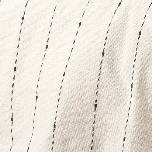 Piper Classics Farmcloth Stripe Panel Curtains, Set of 2, 63" Long, Urban Rustic Farmhouse Style Curtain, Natural Cream Woven w/Black Stripes - Image 5