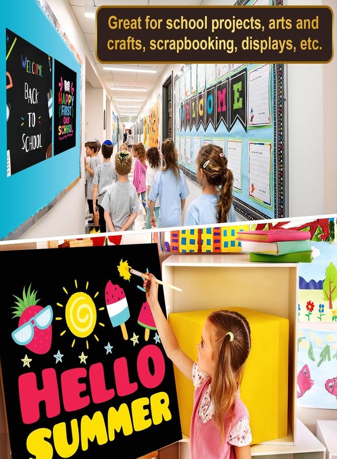 rookea 10 Pcs Black Poster Board 22" x 28" Paper Bulk, ROOKEA 250 GSM Vision Poster Boards for School Arts Craft Projects Presentations Drawing Scrapbooking Blank Graphic Display - Image 5