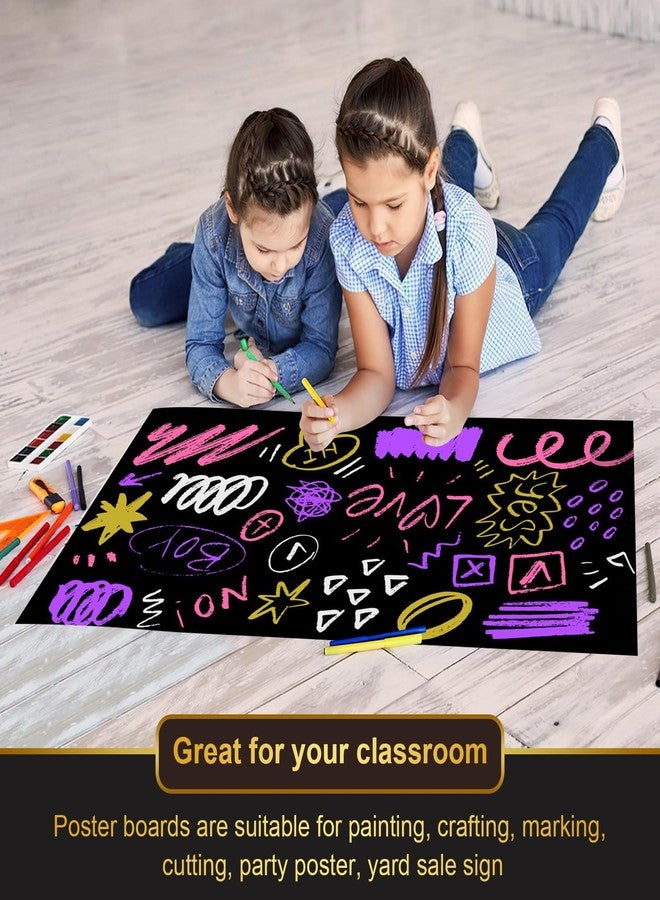 rookea 10 Pcs Black Poster Board 22" x 28" Paper Bulk, ROOKEA 250 GSM Vision Poster Boards for School Arts Craft Projects Presentations Drawing Scrapbooking Blank Graphic Display - Image 4