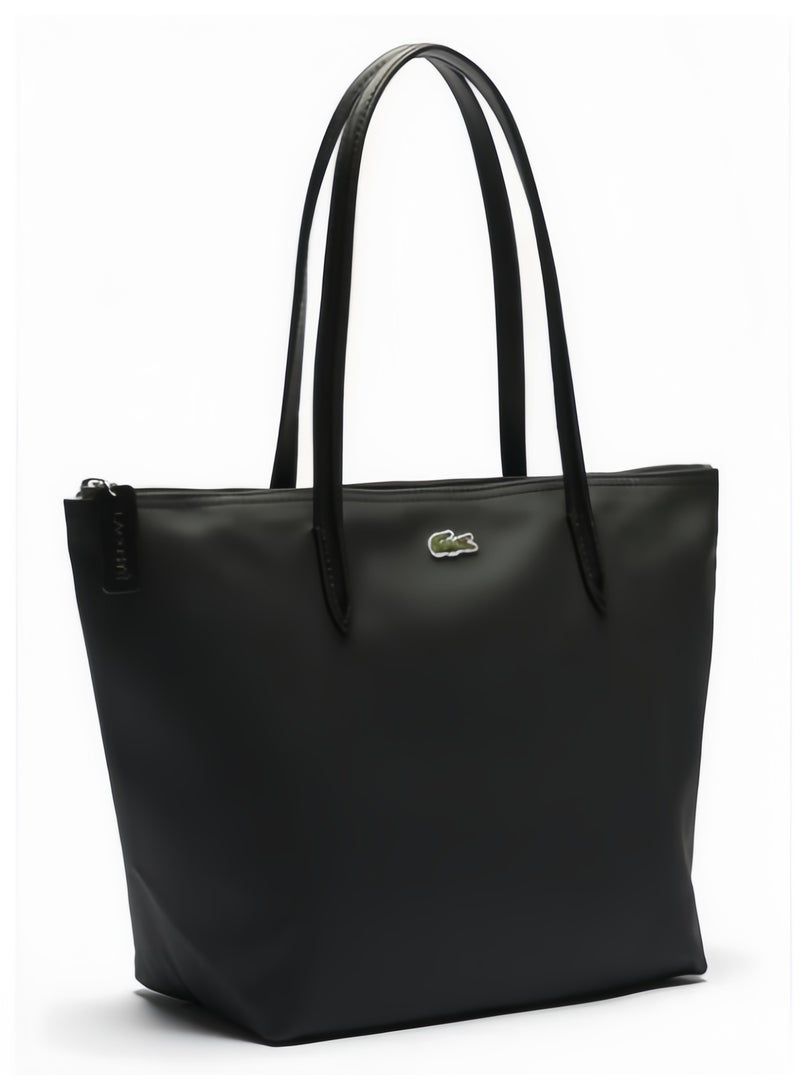 لاكوست مفهوم لاكوست النسائي L12.12 الموضة متعددة الاستعابات كبيرة السحاب حقيبة اليد حقيبة الكتف حقيبة سوداء متوسطة - Image 4