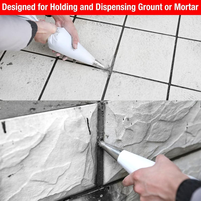 Goldblatt 4 Pieces Tile Grout Masonry Mortar Bag Set, Includes 3 Pieces Tear Puncture Resistant Grout Bag & 1 Piece Brick Jointer for Tile Installation Work - Image 4