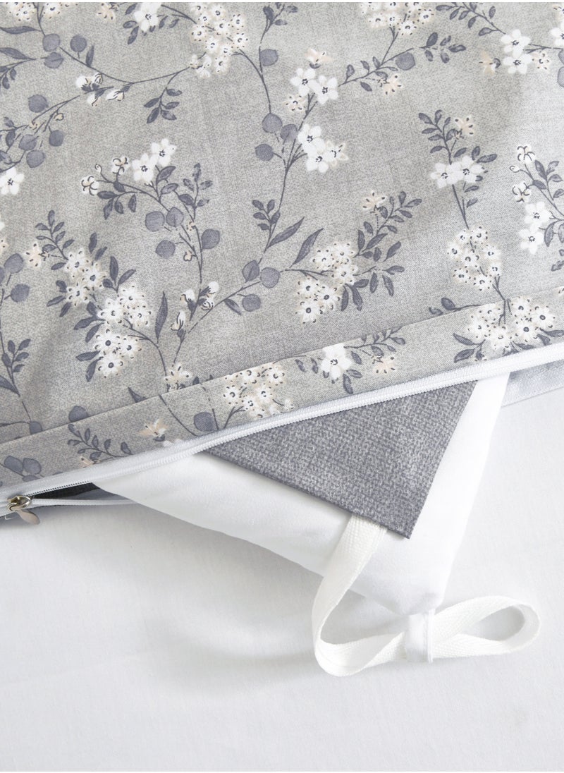 Master Home Textile - Cotton Floral Comforter Sets, Fits 120 x 200 cm Single Size Bed, 5 Pcs, 100% Cotton 200 Thread Count, With Removable Filling, Veronica Series - Image 1