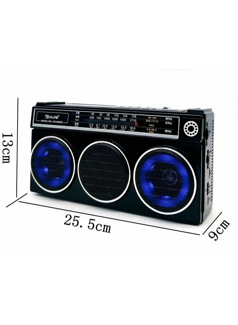 Golon RX-666SD Portable Stereo Radio Wireless Speaker - Image 2