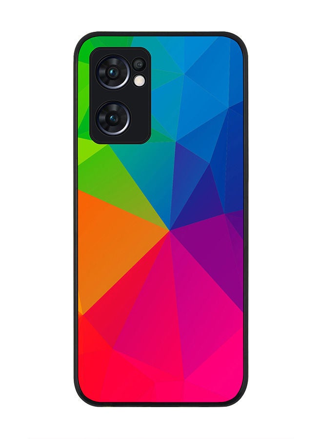 Stylizedd Rugged Black edge case for Oppo Reno7 5G  Slim fit Soft Case Flexible Rubber Edges Anti Drop TPU Gel Thin Cover - Air Water Earth Fire - Image 1