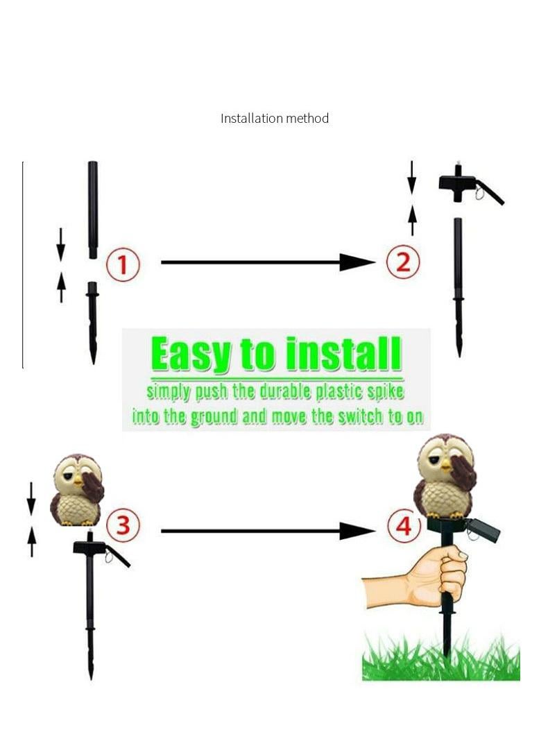 2 Pieces Squirrel Shaped Solar LED Lights Effect Garden Light Auto On OR Off Dust To Dawn Outdoor Waterproof Landscape Decoration Solar Powered Security Torch Light - Image 4