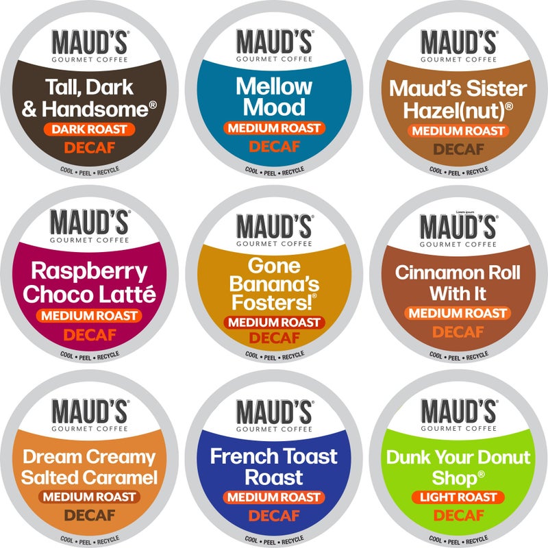 MAUD'S Mauds Decaf Coffee Pods Variety Pack 80 ct 9 Assorted Roasts  Flavors Decaffeinated Medium Roast Coffee in Single Serve Pods  100 Arabica Coffee Compatible with Keurig K Cups Maker - Image 3