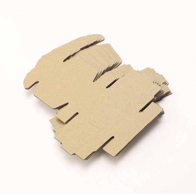 Ellbest 50pcs/Set Kraft Paper Boxes, Jewelry Packing Box Hard Square Paper Box Carton Box Retail Boxes Packing Box, Brown, 2.0 x 2.0 x 0.8 inches - Image 2