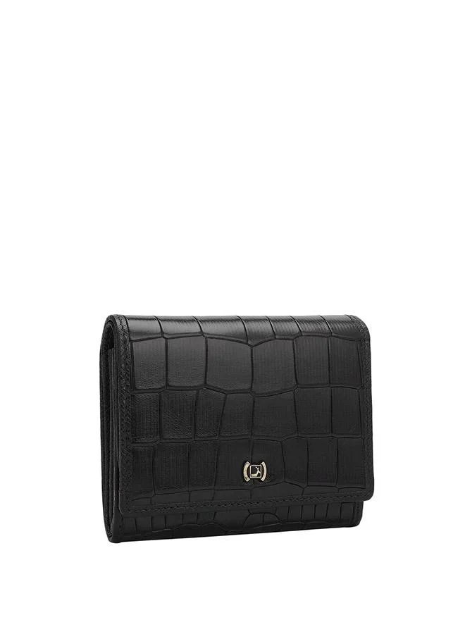 Da Milano Genuine Leather Black Ladies Wallet