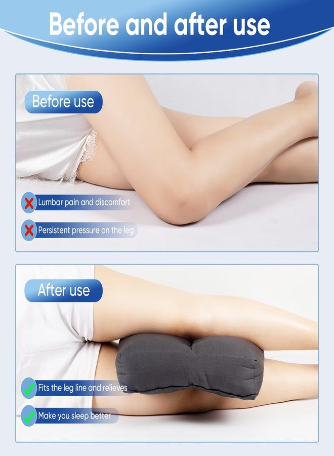 MINUPWELL Knee Pillow for Side Sleepers, 3" Leg Pillow for Side Sleeping, 100% Cotton Fabric Pillow for Between Knees While Sleeping - High Support Alternative for Relieving Leg, Back, and Knee Pain - Image 3