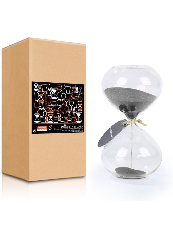 SWISSELITE - SWISSELITE Biloba Puff Sand Timer/Hourglass Sand Timer - Inspired Glass/Home, Desk, Office Decor - Image 1