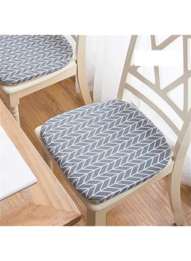 Cotton Chair Pad to Prevent Sliding Office Kitchen Car Chair Cushion Seat Pad (Gray 1, Set of 2)  - Image 2