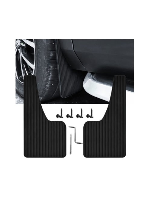 Car Mud Flaps Fender Splash Guards, 2 Pack PVC Mudguard Fender Flares With Hardware Front And Rear, Universal Sports Mud Flaps