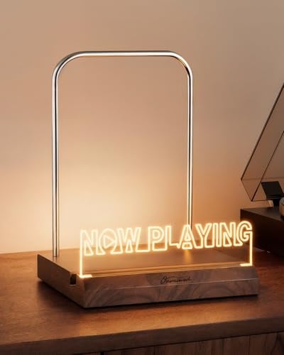 Onmiwod Light Up Now Playing Vinyl Record Stand Vinyl Record Holder with Adjustable Warm White Lights Wooden Acrylic Holder for Record Album Display and Storage Accessories Gifts for Record Lovers - Image 1