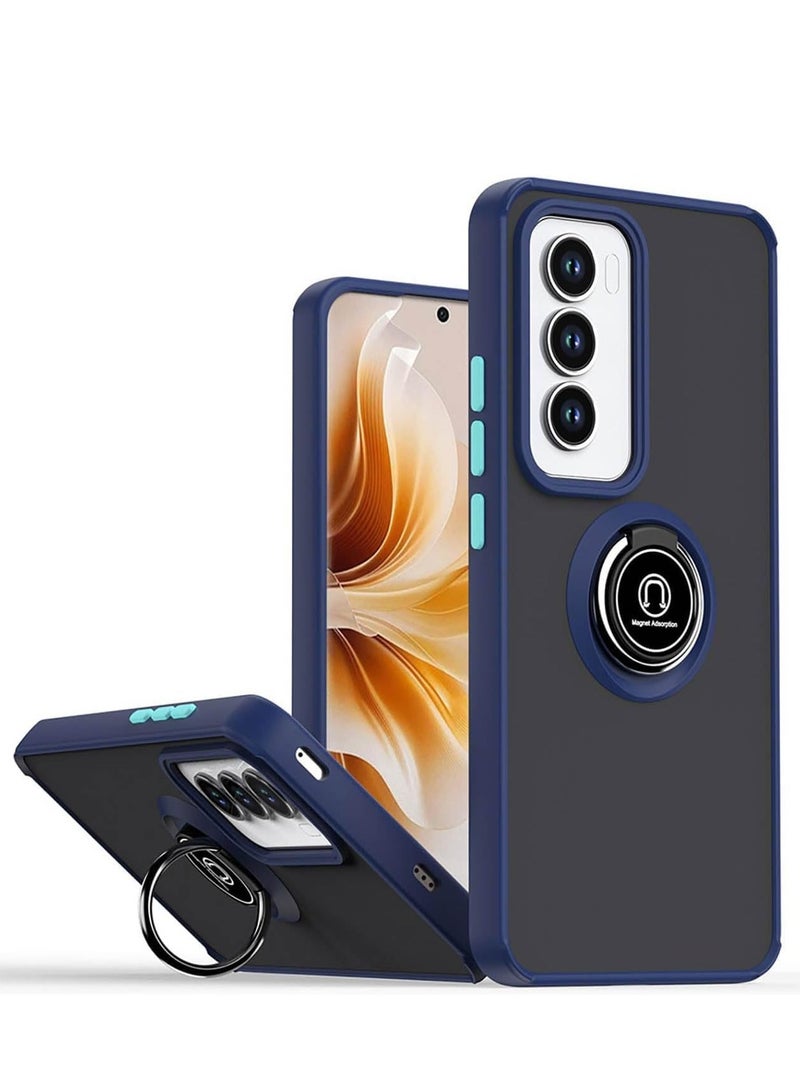 BORTONY OPPO Reno 12 5G Case Cover Rotational Metal Ring Grip Kickstand Cover Magnetic Car Mount Holder Case Shockproof TPU for OPPO Reno 12 5G - Image 1