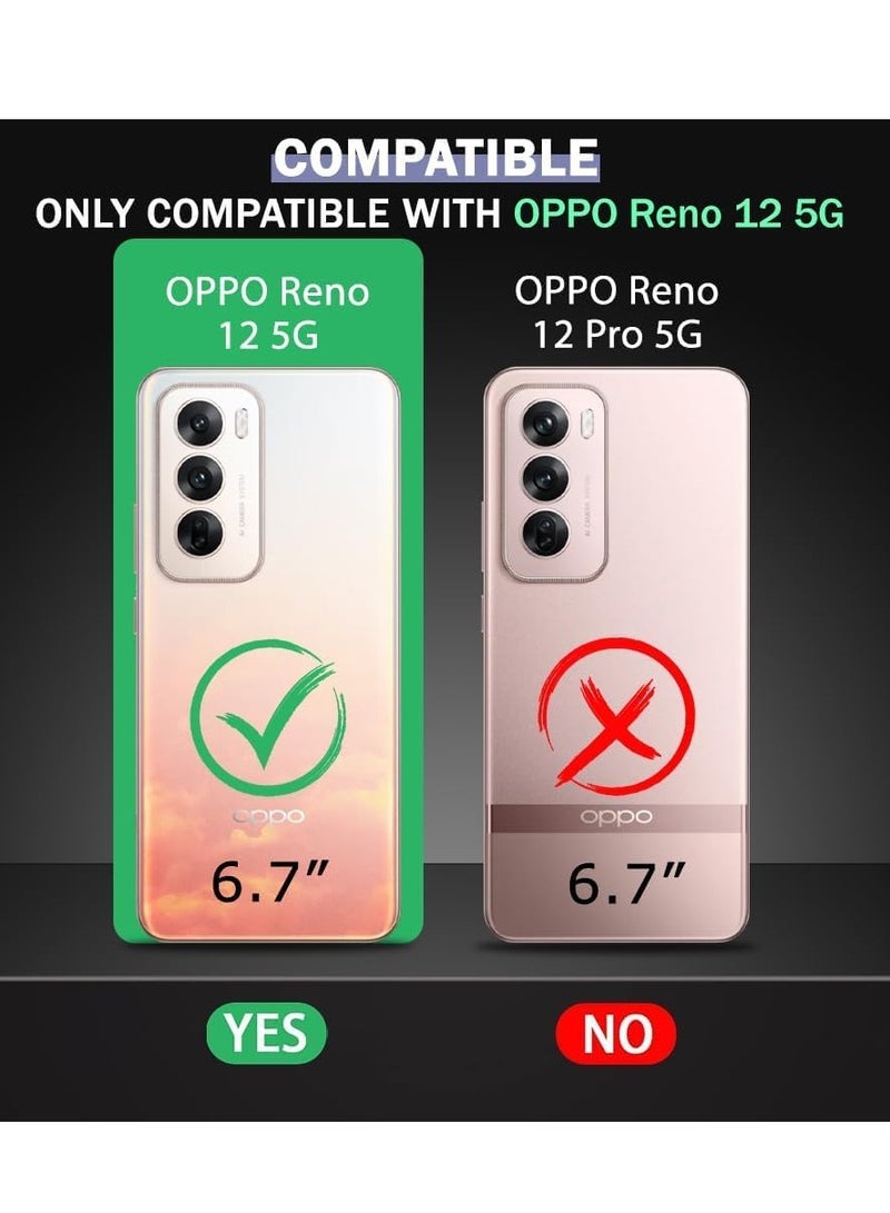BORTONY OPPO Reno 12 5G Case Cover Rotational Metal Ring Grip Kickstand Cover Magnetic Car Mount Holder Case Shockproof TPU for OPPO Reno 12 5G - Image 2
