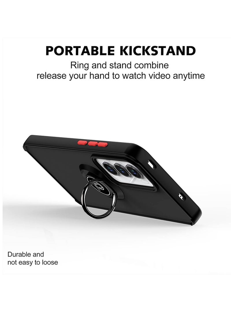 BORTONY OPPO Reno 12 5G Case Cover Rotational Metal Ring Grip Kickstand Cover Magnetic Car Mount Holder Case Shockproof TPU for OPPO Reno 12 5G - Image 5
