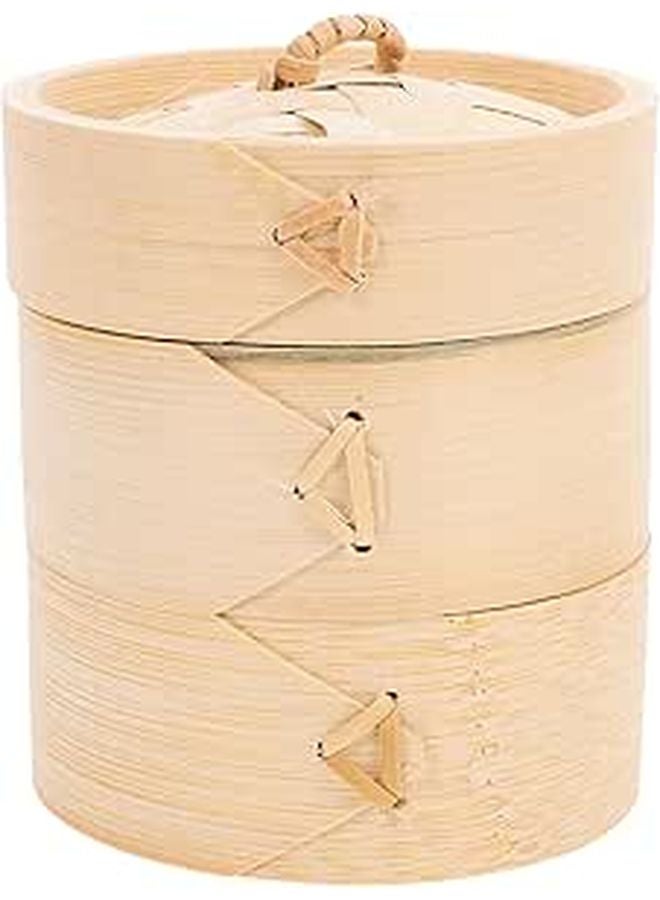 Bamboo Steamer Basket With Lid For Dumplings Vegetables Bao Buns - Image 1