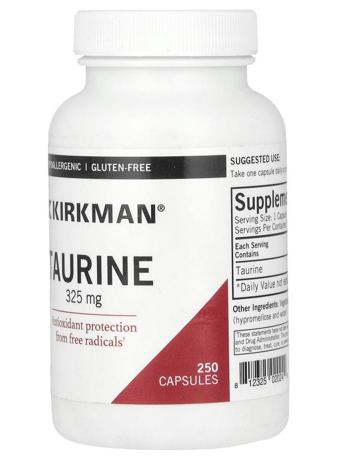 Kirkman Labs Taurine 325 mg 250 Capsules - Image 2