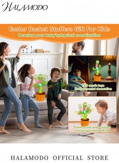 HALAMODO Dancing Talking Cactus Toy with Music Mimicking Cactus Toy for Babies and Toddlers Singing ＆ Dancing ＆ Recording Toys LED Light-Up Musical Toy with 120 Songs  - Image 4