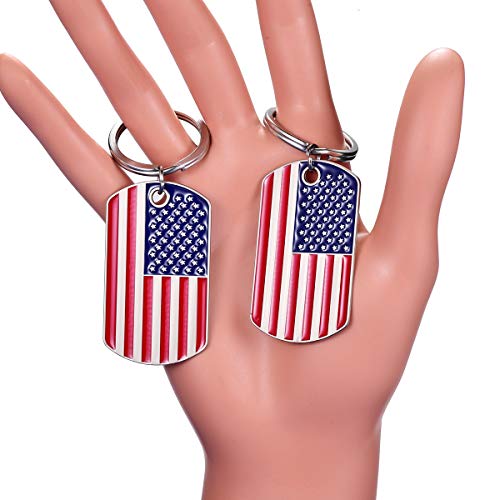 MIXJOY American Flag Keychain - 2 Pack Patriotic US Keyrings, Souvenir Gifts for 4th of July, Labor Day, and Veterans' Day Festivities - Image 3