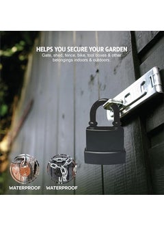 GLOWICK GLOWICK AntiTheft Padlock with 3 Keys Waterproof Padlock Outdoor Padlocks for Gym or School Locker AntiTheft Padlock Gate Lock for Residentials Gates FencesSheds Garages1Pcs 45mm  - Image 2