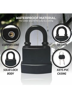 GLOWICK GLOWICK AntiTheft Padlock with 3 Keys Waterproof Padlock Outdoor Padlocks for Gym or School Locker AntiTheft Padlock Gate Lock for Residentials Gates FencesSheds Garages1Pcs 45mm  - Image 5