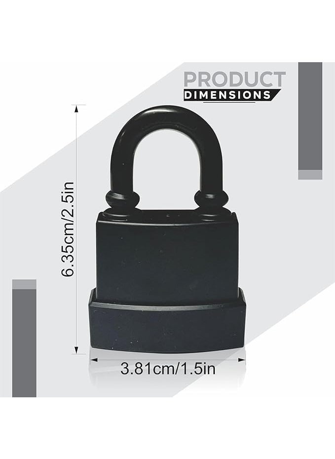 GLOWICK - GLOWICK AntiTheft Padlock with 3 Keys Waterproof Padlock Outdoor Padlocks for Gym or School Locker AntiTheft Padlock Gate Lock for Residentials Gates FencesSheds Garages1Pcs 45mm - Image 1