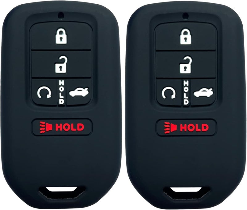 Coolbestda 2Pcs Silicone Full Protective Key Fob Remote Cover Case Skin Jacket for Honda Civic Accord Pilot CR-V 5 Buttons Smart Key - Image 1