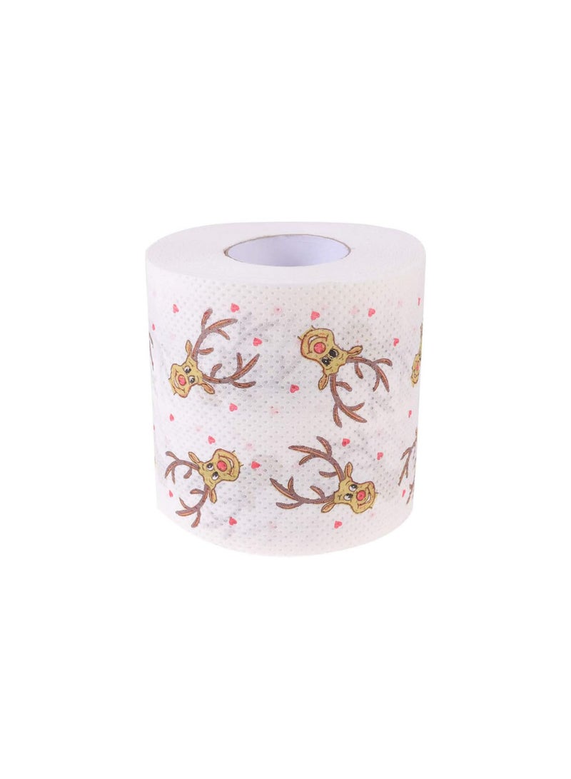GGOOT Christmas Toilet Paper Hand Roll Towel Reindeer Tissue Napkin Table Living Room Bathroom Tissue Christmas Decorations - Image 1