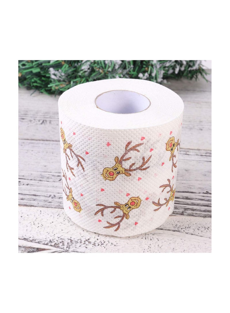 GGOOT Christmas Toilet Paper Hand Roll Towel Reindeer Tissue Napkin Table Living Room Bathroom Tissue Christmas Decorations - Image 5