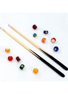 Fitness World Portable wooden billiard table for kids and adults, suitable for indoor and outdoor play. Comes with a complete set of balls, a ball triangle, and two cues. 121*62*68 cm.  - Image 4
