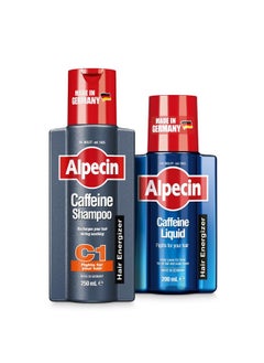 Alpecin Caffeine Shampoo C1 And Liquid | Hair Care For Men | Set Of 375Ml Shampoo And 200Ml Liquid  - Image 1