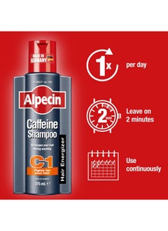 Alpecin Caffeine Shampoo C1 And Liquid | Hair Care For Men | Set Of 375Ml Shampoo And 200Ml Liquid  - Image 2