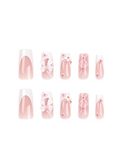 JOSQUEWNN Press On Nail,Pink Cute Bow Tie Armor Pieces, 24pcs Of Ready-to-wear Press-on Nails ,Salon Like Press On Nails Short, No Fade Out,Fake Acrylic Nails With Glue Kit.  - Image 3