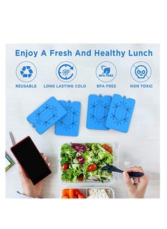 KASTWAVE Ice Packs for Lunch Box, 4 Pcs Reusable Ultra Thin Freezer Packs Long Lasting for Coolers, Cooler Bag for Work, School, Picnic or Camping Keep Food Fresh Lightweight Design for Easy Carrying  - Image 4