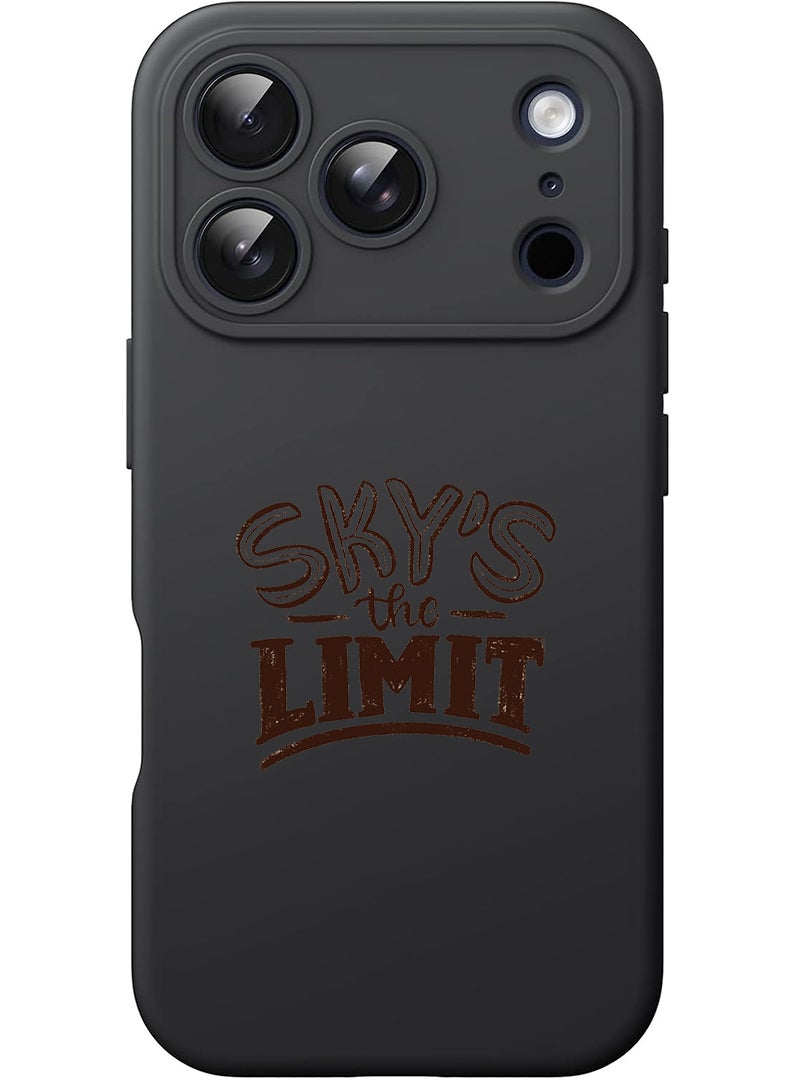 Theodor Protective Slim Fit Case Liquid Silicone Cover with Full Body Protection Anti-Scratch Shockproof Case For Apple iPhone 17 Pro (Black) sky is the limit - Image 1