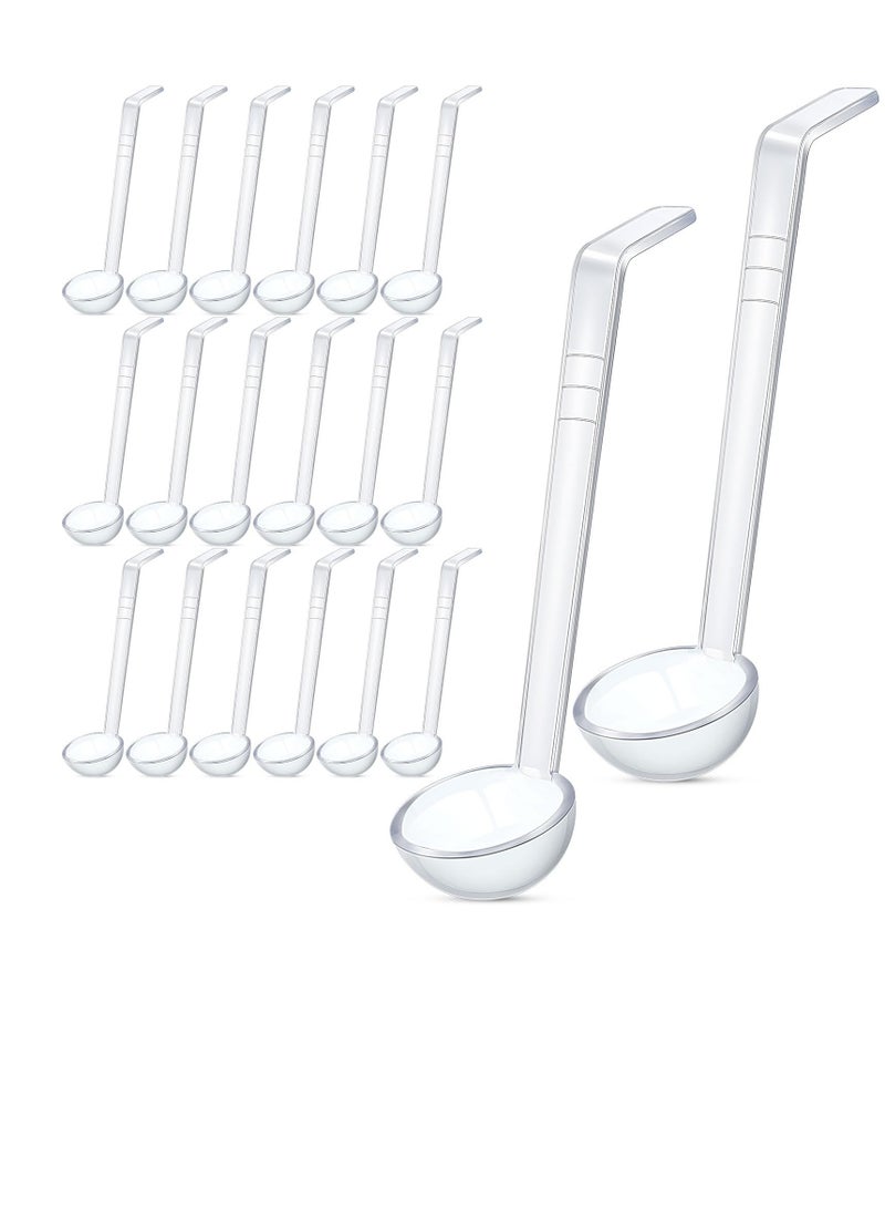 KASTWAVE 20 Pcs 1 oz Plastic Small Ladles with 7 Inches Long Acrylic Handle, Mini Ladle for Serving Salsa Sauce, Dressing Punch Bowl, Sauces and Toppings, Transparent  - Image 1