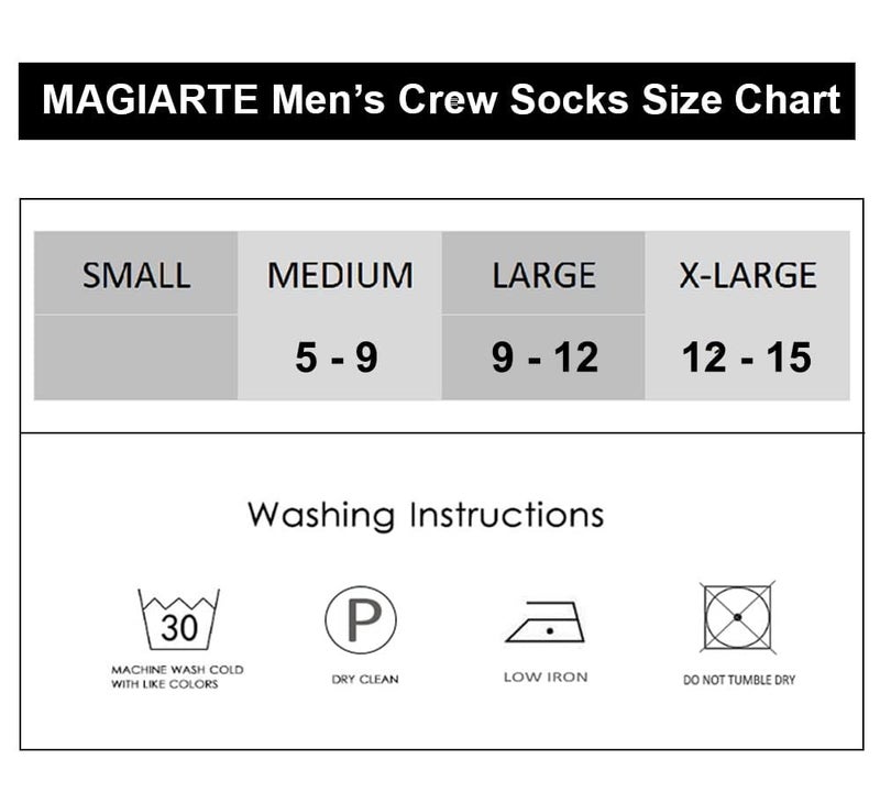 MAGIARTE Mens Dress Socks Soft Black Cotton Athletic Casual Crew Socks for Men 12-Pack (Black 12 Pairs, L) - Image 3