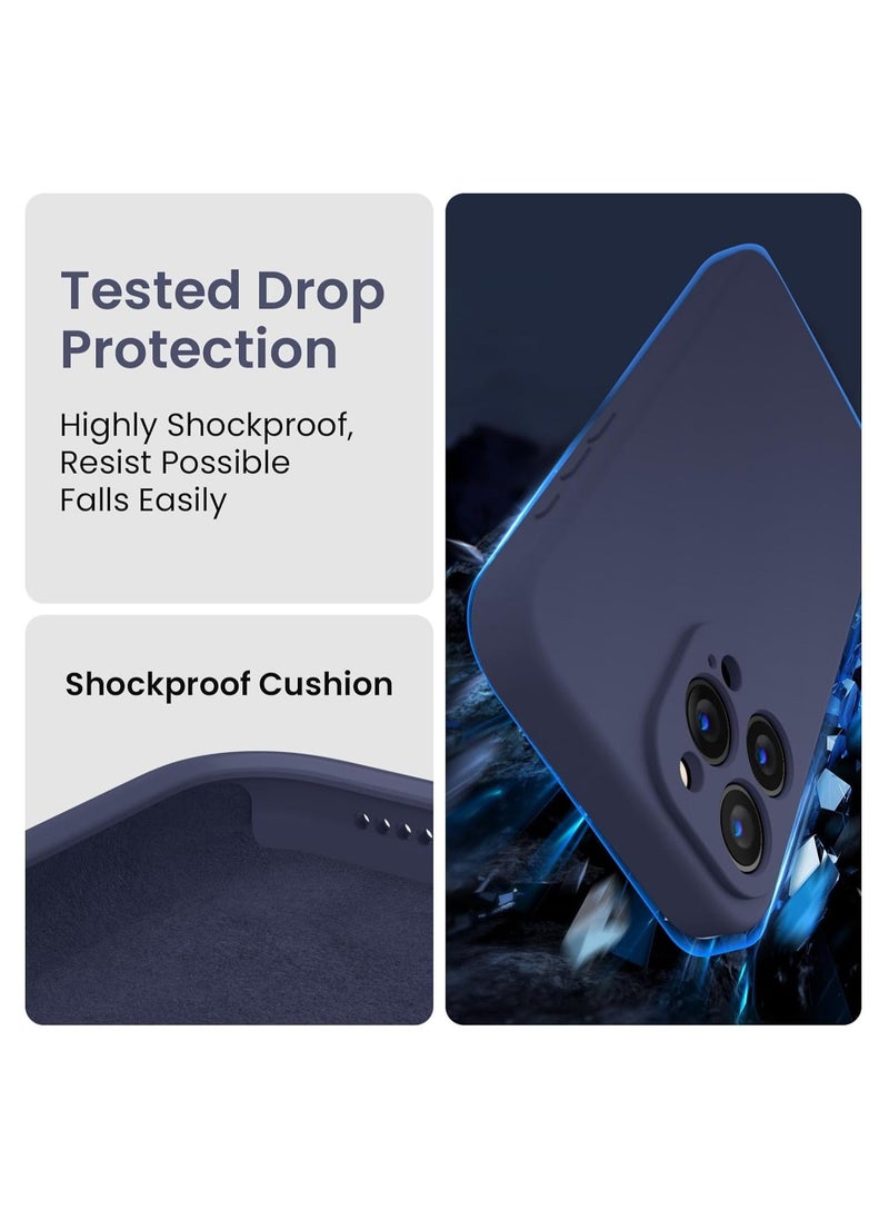 Raxoom Designed for iPhone 15 Pro Max Case, Silicone Upgraded [Camera Protection] for iPhone 15 ProMax Case with [2 Screen Protectors], Anti-Scratch Microfiber Lining, 6.7 inch, Navy Blue - Image 4