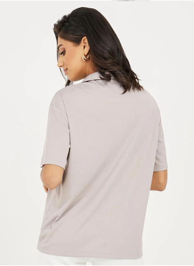 Styli Regular Fit Collared Neck Polo T-Shirt