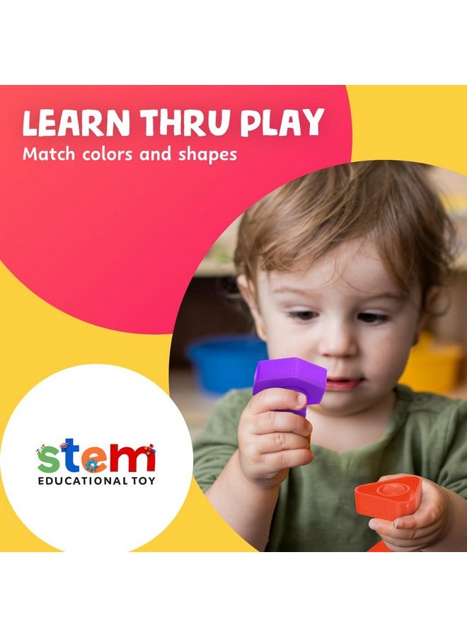 سكولزي صواميل ومسامير بلاستيكية 24 قطعة - صواميل ومسامير للأطفال - ألعاب هندسية للأطفال من سن 1 إلى 3 سنوات - ألعاب براغي للأطفال الصغار مع كتاب إلكتروني متضمن - Image 4