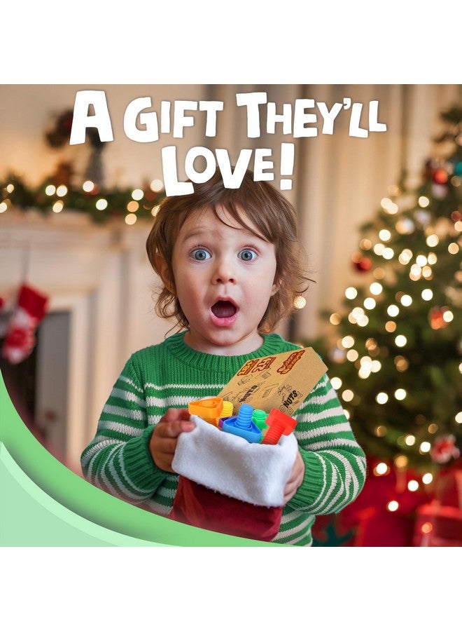 سكولزي صواميل ومسامير بلاستيكية 24 قطعة - صواميل ومسامير للأطفال - ألعاب هندسية للأطفال من سن 1 إلى 3 سنوات - ألعاب براغي للأطفال الصغار مع كتاب إلكتروني متضمن - Image 2