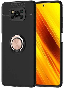 ZORE Xiaomi Poco X3 Case Ravel Silicone Cover-Black-Rose Gold 