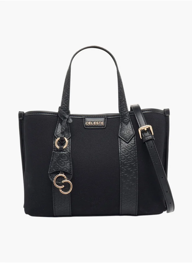سيليست Women's Monogram Embossed Tote Bag with Adjustable Strap